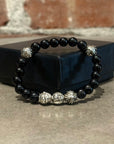 CHROME HEARTS 10MM OBSIDIAN 5-BEAD BRACELET ‘BLACK’