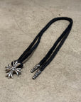 CHROME HEARTS DOUBLE PLUS LEATHER BRAID NECKLACE ‘BLACK/SILVER’
