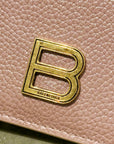 BALENCIAGA LEATHER BB CARD HOLDER ‘SALMON PINK’