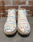 CHANEL SS14 GRAFFITI CANVAS CHELSEA BOOTS ‘MULTI’