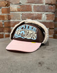 KAPITAL SHERPA EAR FLAP TRUCKER HAT ‘BROWN/PINK’
