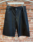 BASKETCASE GALLERY BREACHER LEATHER SHORTS ‘BLACK’
