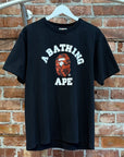 BAPE CAMO APE HEAD COLLEGIATE TEE ‘BLACK/RED’