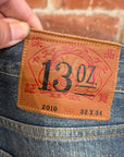 EVISU LOT 2010 13OZ SLIM STRAIGHT DENIM JEANS ‘FADED INDIGO/WHITE’