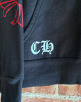 CHROME HEARTS VINTAGE PLUS CROSS FLEECE LINED ZIP UP 'BLACK/RED'