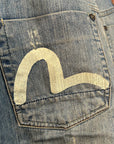 EVISU SASHIKO PATCH DENIM 'VINTAGE BLUE'