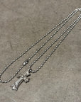 CHROME HEARTS SMOKED DOUBLE CH CROSS NECKLACE ‘SILVER’