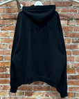 BALENCIAGA FW21 DESTROYED DUAL-LAYER HOODIE ‘BLACK’