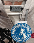 HYSTERIC GLAMOUR PINUP GIRL ZIP HOODIE ‘GREY’