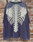 KAPITAL KOUNTRY OVERSIZED 2-TONE BONES TEE ‘BLACK/PURPLE’