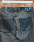 HERMES VINTAGE LEATHER DETAILED DENIM ‘BLACK’