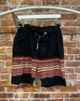 KAPITAL STRIPED BELTED SHORTS