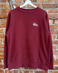 STUSSY CLASSIC LOGO CREWNECK ‘MAROON’