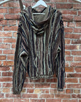 KAPITAL 7G UNIT GAUDY COOGI KNIT HOODIE ‘GREEN/MULTI’