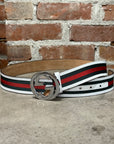 GUCCI INTERLOCKING LOGO BELT ‘WHITE’