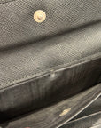 PRADA BADGE SNAP BIFOLD WALLET ‘BLACK’