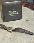 VIVIENNE WESTWOOD HEART CHARM WATCH 'BROWN'