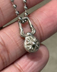 CHROME HEARTS RHODIUM CROSS BALL ZIPPER PENDANT ‘SILVER’
