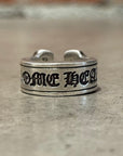 CHROME HEARTS LARGE SCROLL BANNER RING ‘SILVER’