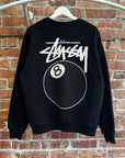 STUSSY 8-BALL CREWNECK ‘BLACK’