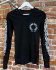 CHROME HEARTS HORSESHOE FLORAL THERMAL LONG SLEEVE ‘BLACK’