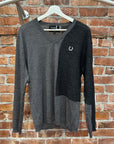 RAF SIMONS X FRED PERRY PANELED KNIT SWEATER ‘GREY’