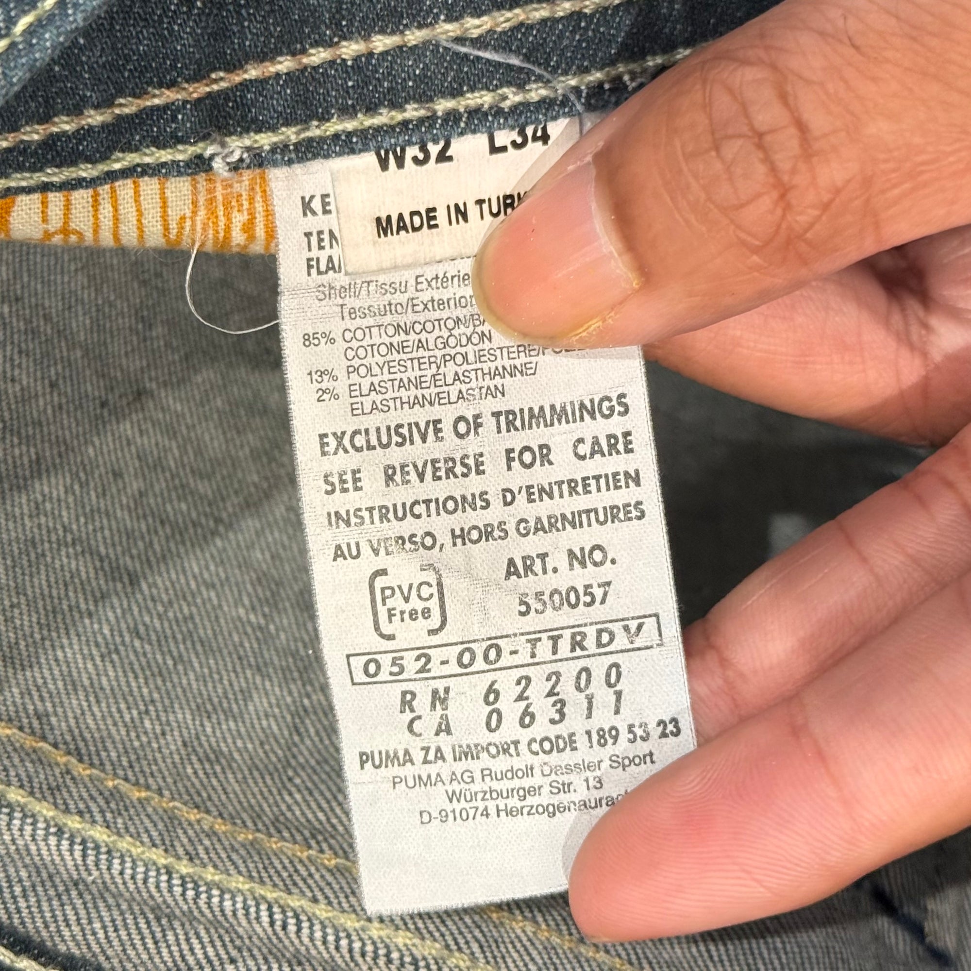 EVISU X PUMA LOW-RISE BOOTCUT DENIM ‘INDIGO/MINT’