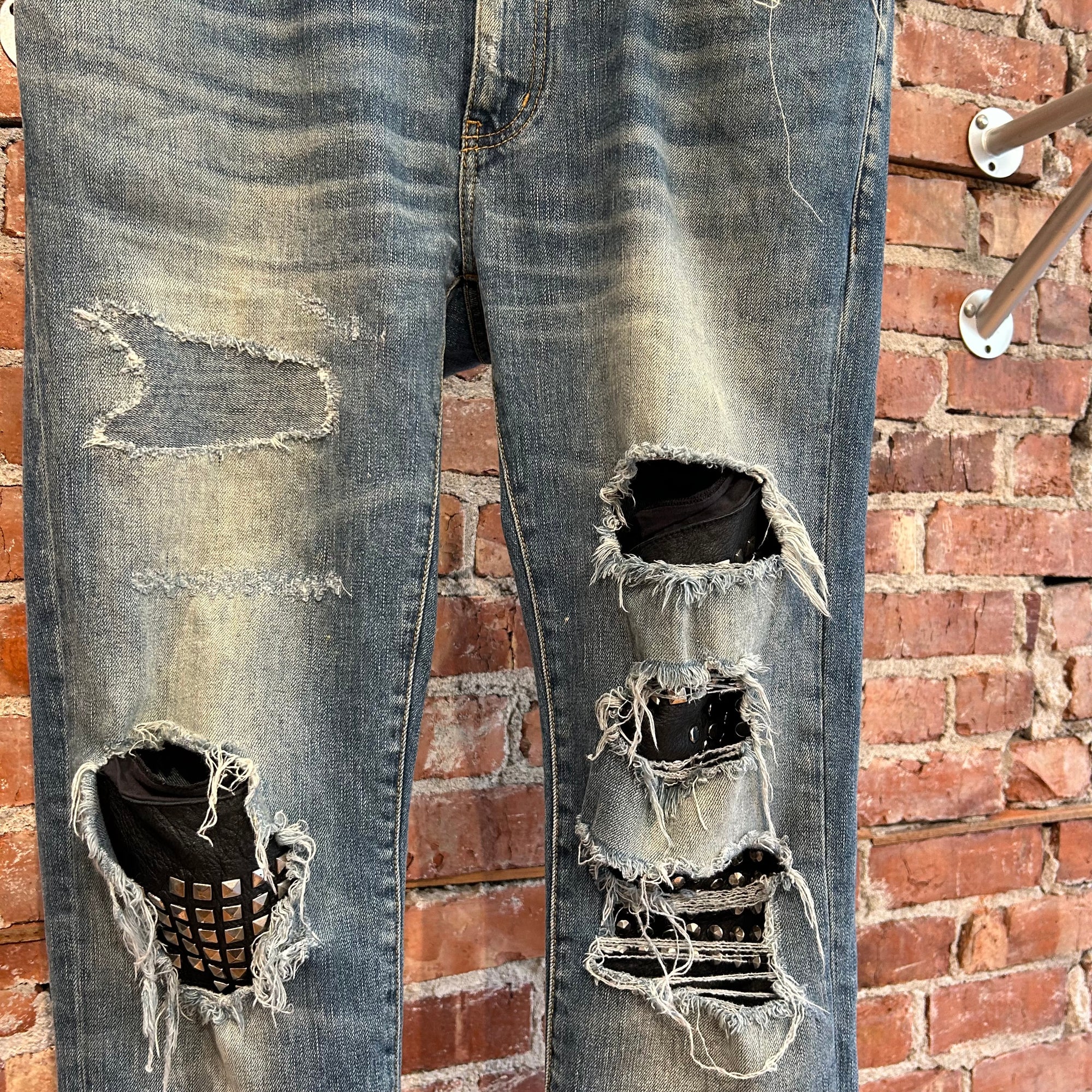 SAINT LAURENT SS16 HEDI STUDDED D02 DENIM ‘BLUE’