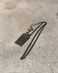 VERSACE MEDUSA PLATE DOG TAG NECKLACE ‘GUN METAL’