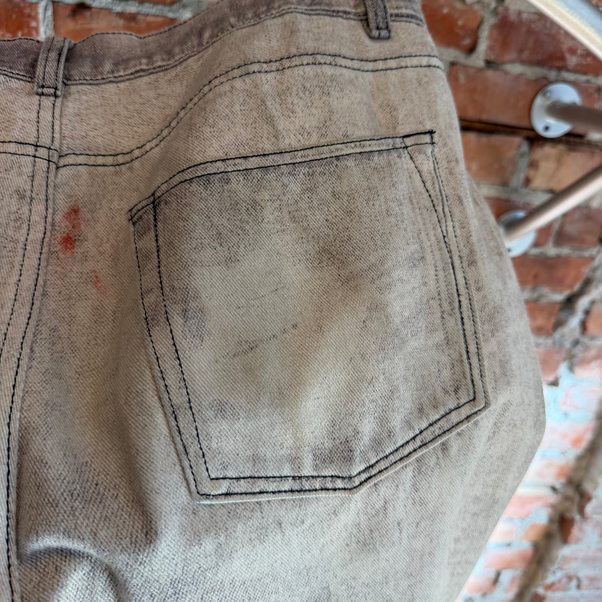 OUR LEGACY TROMPE PRINT THIRD CUT DIGITAL DENIM ‘CREAM/INK’