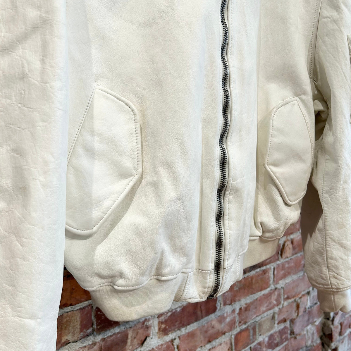 RAF SIMONS SS23 LEATHER SMALL BOMBER JACKET ‘WHITE’
