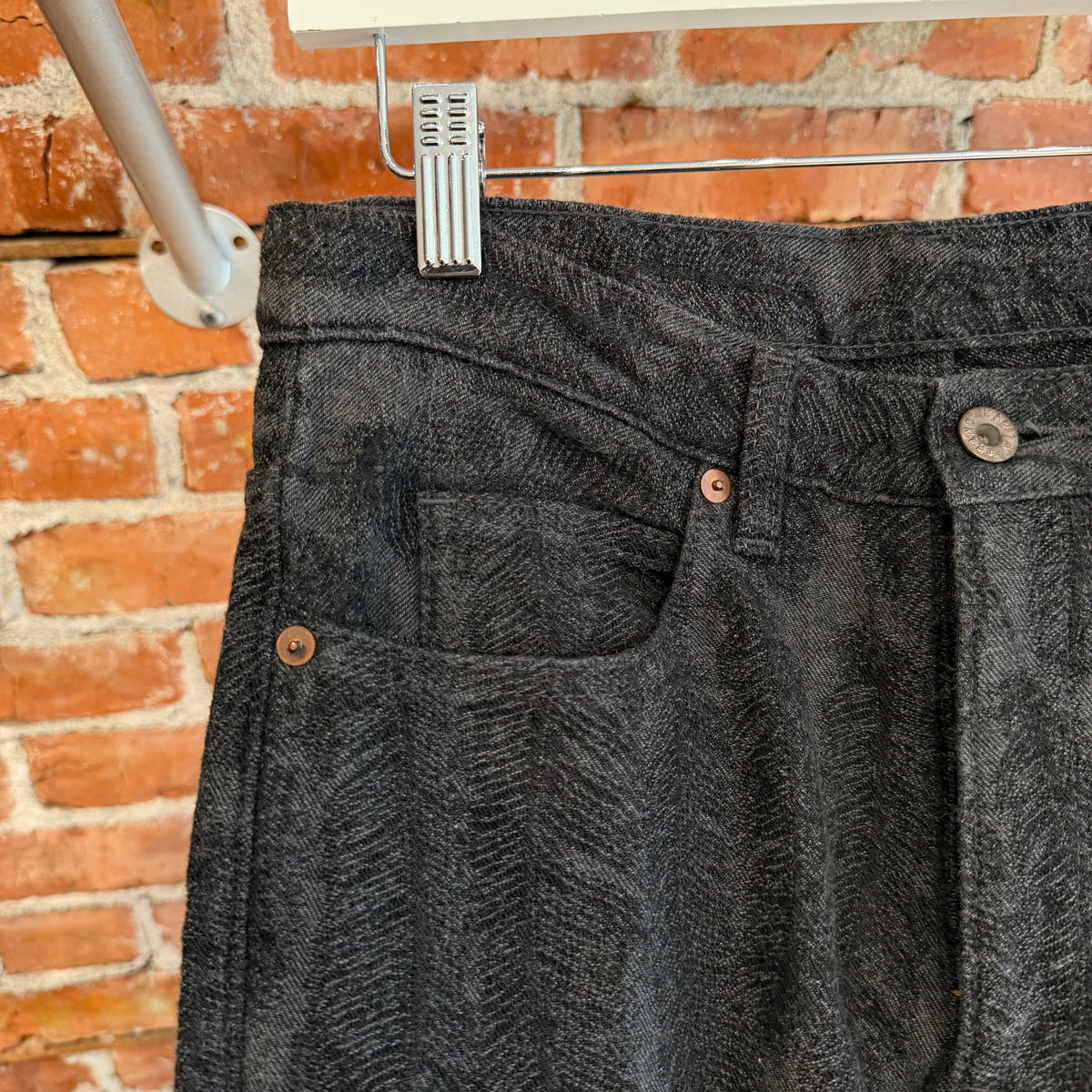 KAPITAL 12OZ 5P FLARED FEATHER PRINT DENIM ‘DARK BLUE’