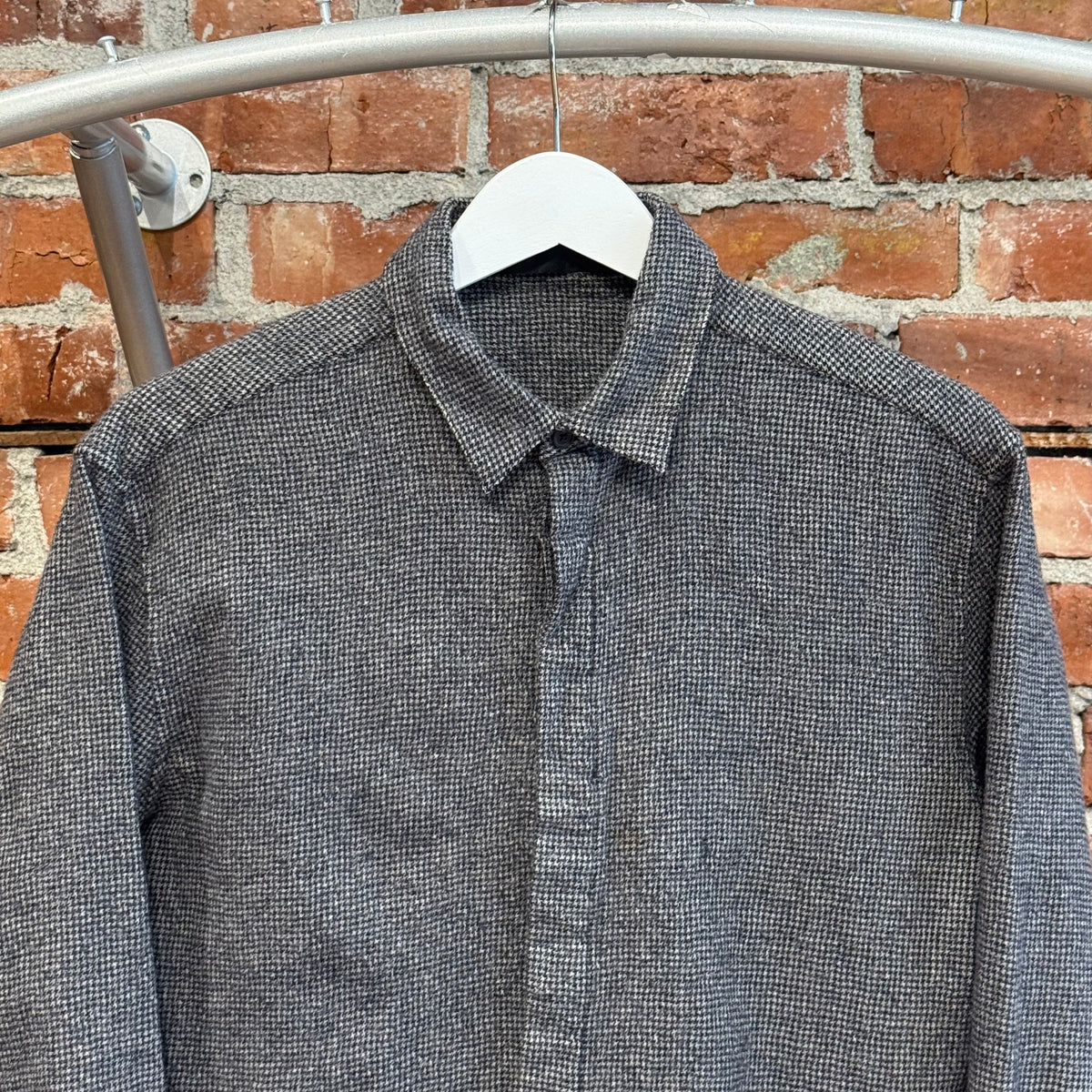 HAIDER ACKERMANN WOOL HOUNDSTOOTH SHIRT ‘GREY’
