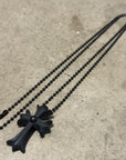 CHROME HEARTS SILICHROME CROSS NECKLACE ‘BLACK’