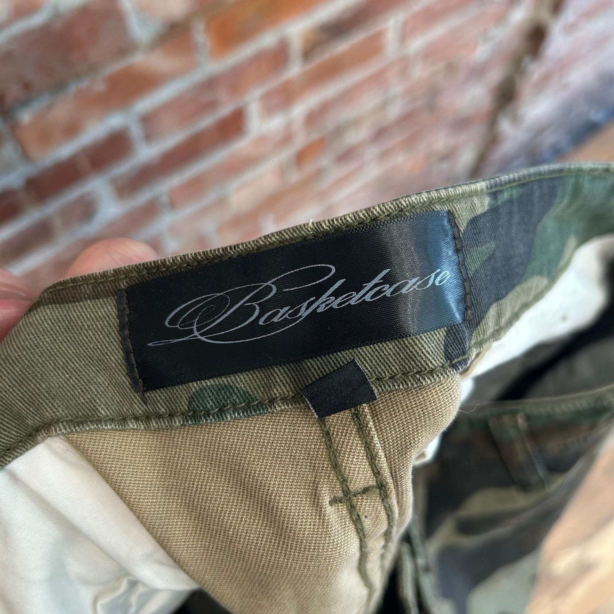 BASKETCASE GALLERY DISTRESSED CARGO SHORTS ‘CAMO’