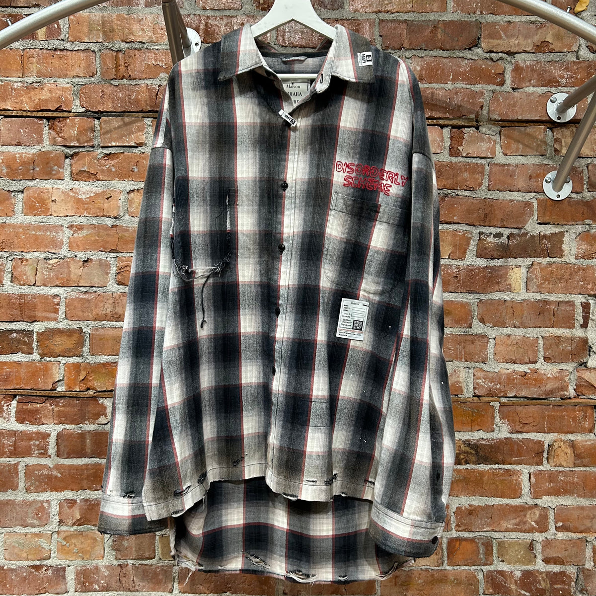 MIHARA YASUHIRO OVERSIZED DISTRESSED FLANNEL ‘MULTI’