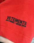 VETEMENTS AW18 LOVE ME TO DEATH LONGSLEEVE ‘RED’