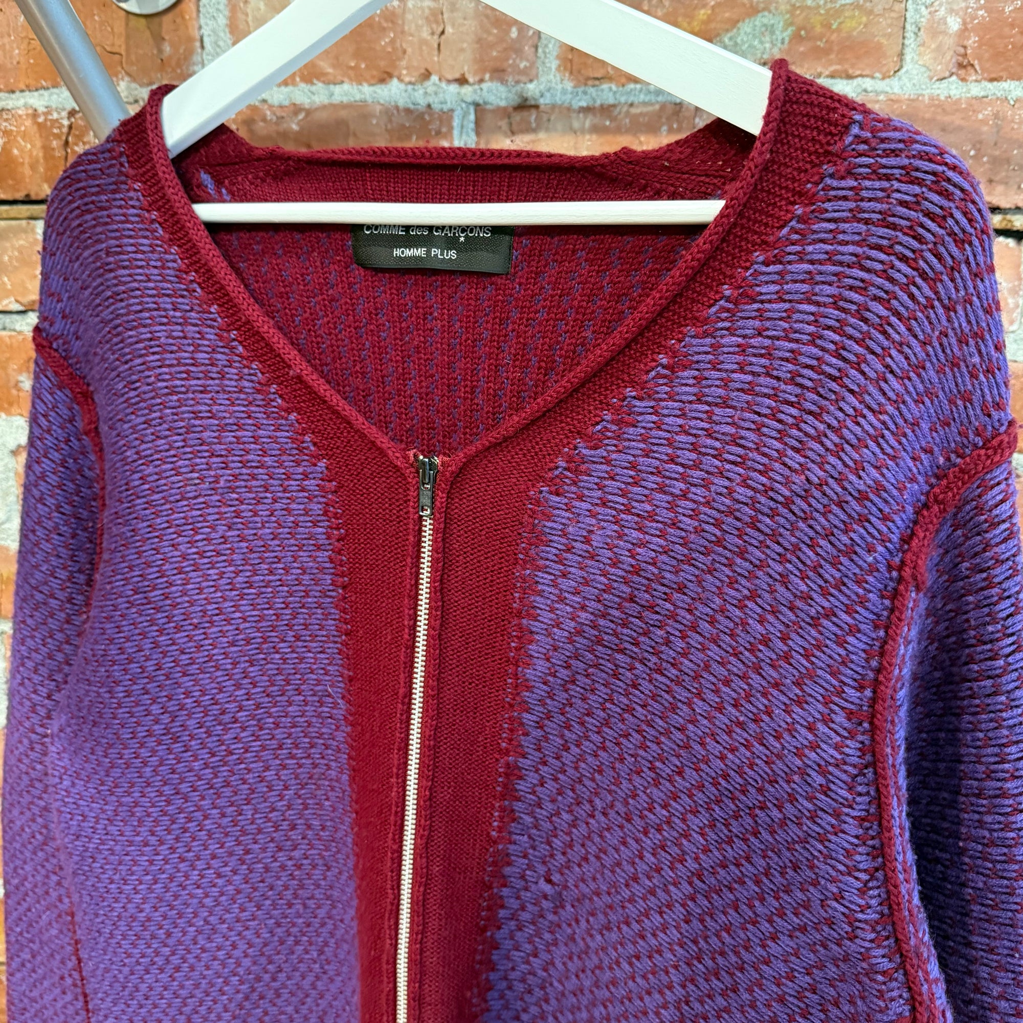 COMME DES GARÇON HOMME PLUS AD1999 ZIP CARDIGAN ‘PLUM’
