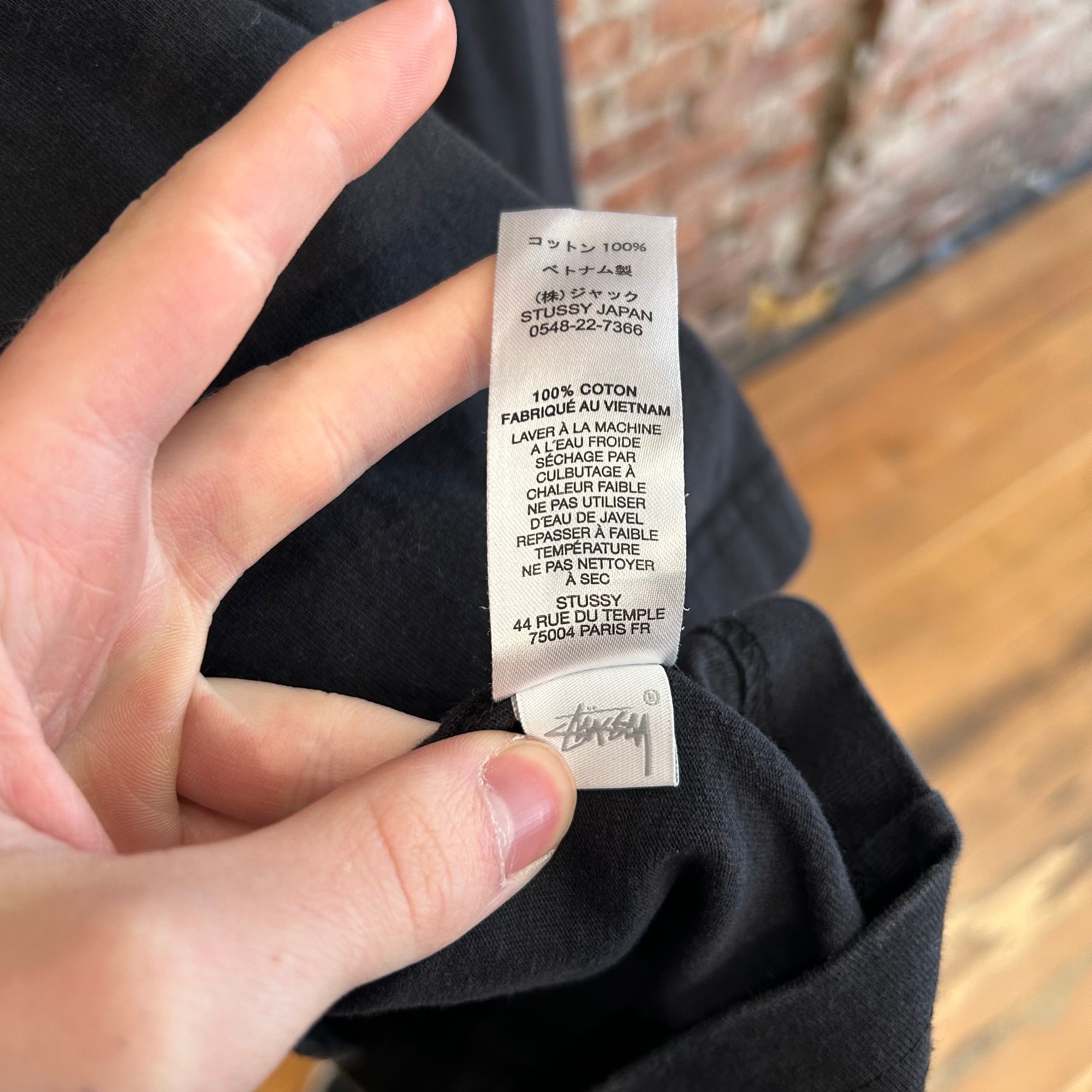 STUSSY MINI LOGO LONG SLEEVE ‘BLACK’