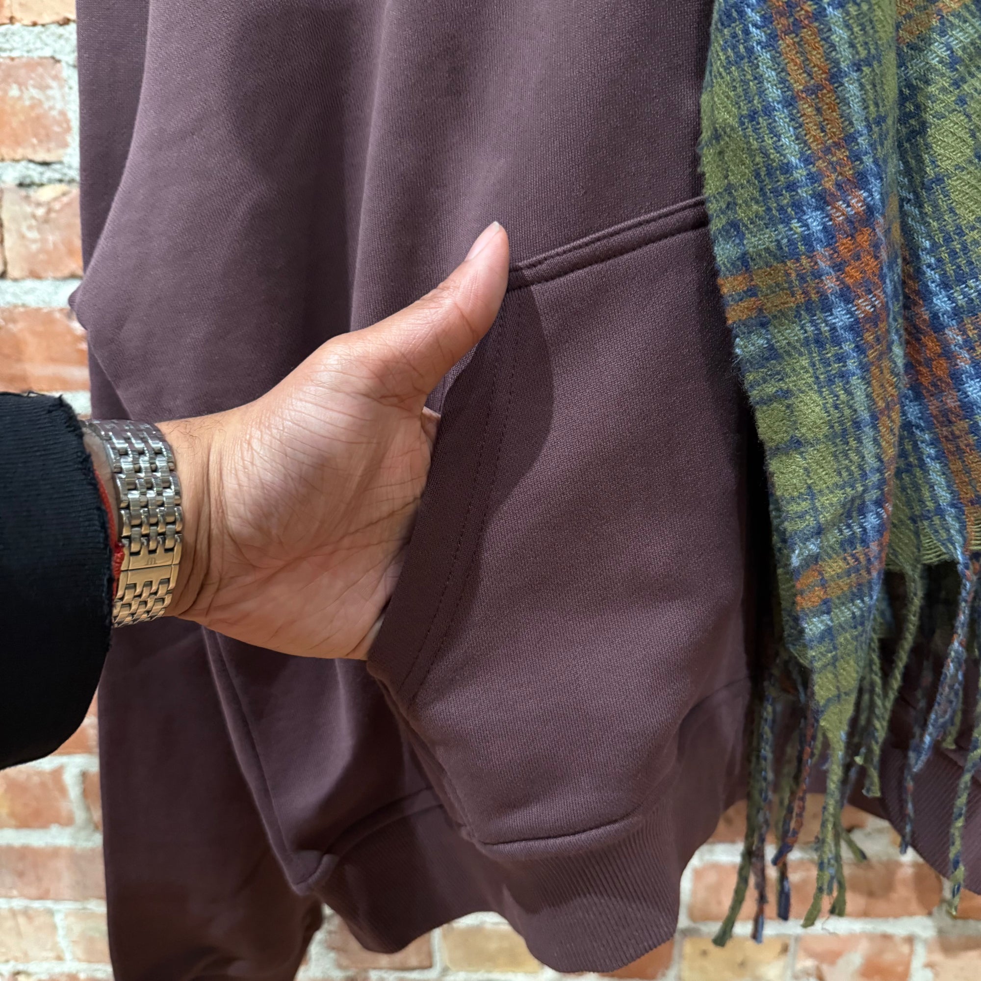 BLANCO LANE SCARF ZIP HOODIE ‘MAROON’