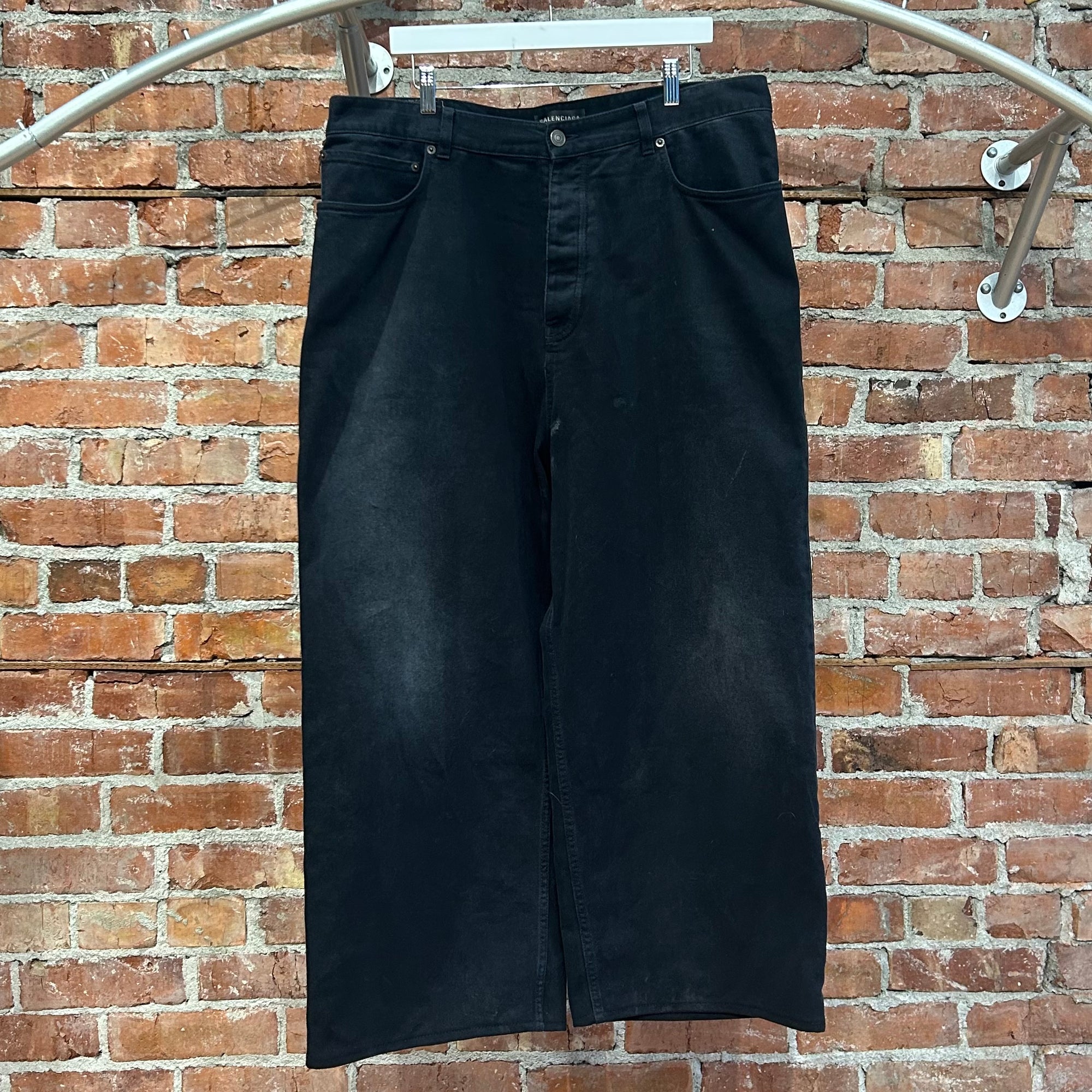 BALENCIAGA SS23 BAGGY SIZE STICKER DENIM ‘BLACK’