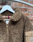 MONCLER COLIGNY SHELL-TRIMMED FLEECE DOWN JACKET ‘BROWN’
