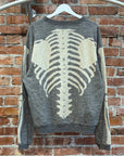 KAPITAL BONES BIG CREW SWEATSHIRT ‘GREY’