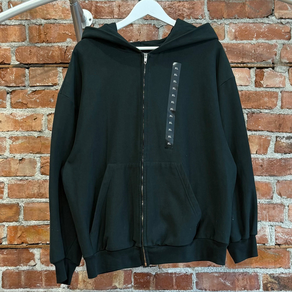 BALENCIAGA FW22 SAMPLE SIZE STICKER ZIP HOODIE ‘DARK GREEN’