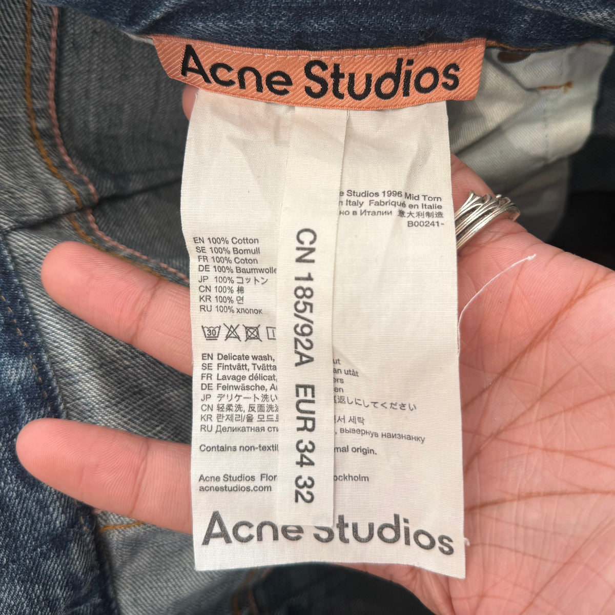 ACNE STUDIOS 1996 MID TORN DENIM ‘BLUE’
