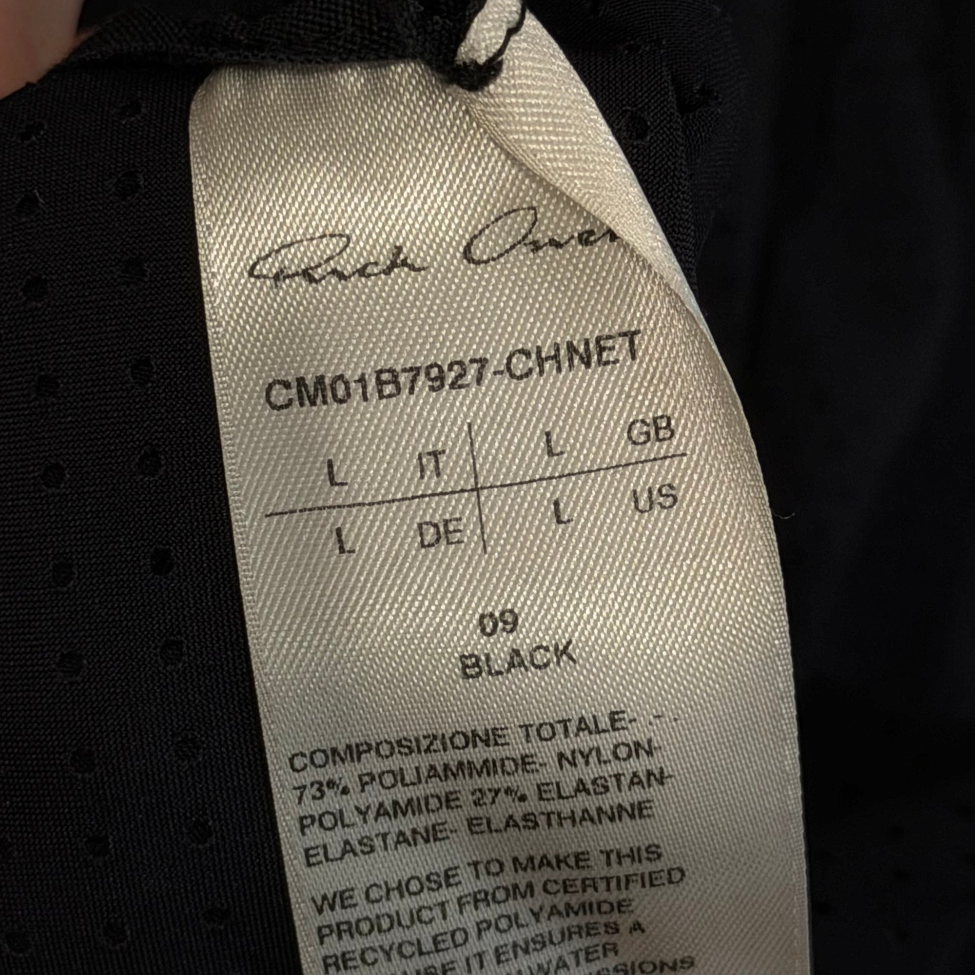 RICK OWENS DRKSHDW x CHAMPION MESH JERSEY TEE ‘BLACK’