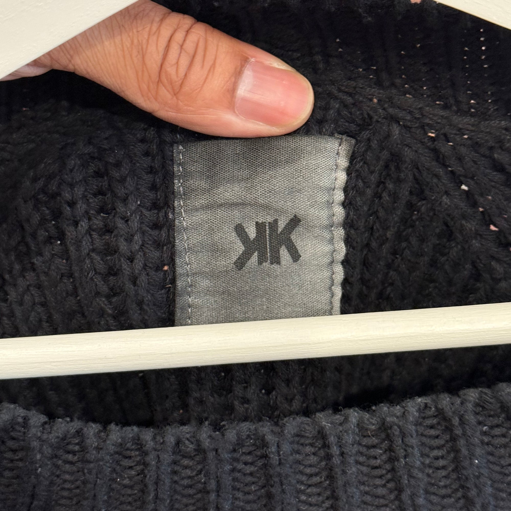 KTWO STUDIOS FISHERMAN KNIT CREWNECK SWEATER ‘BLACK’