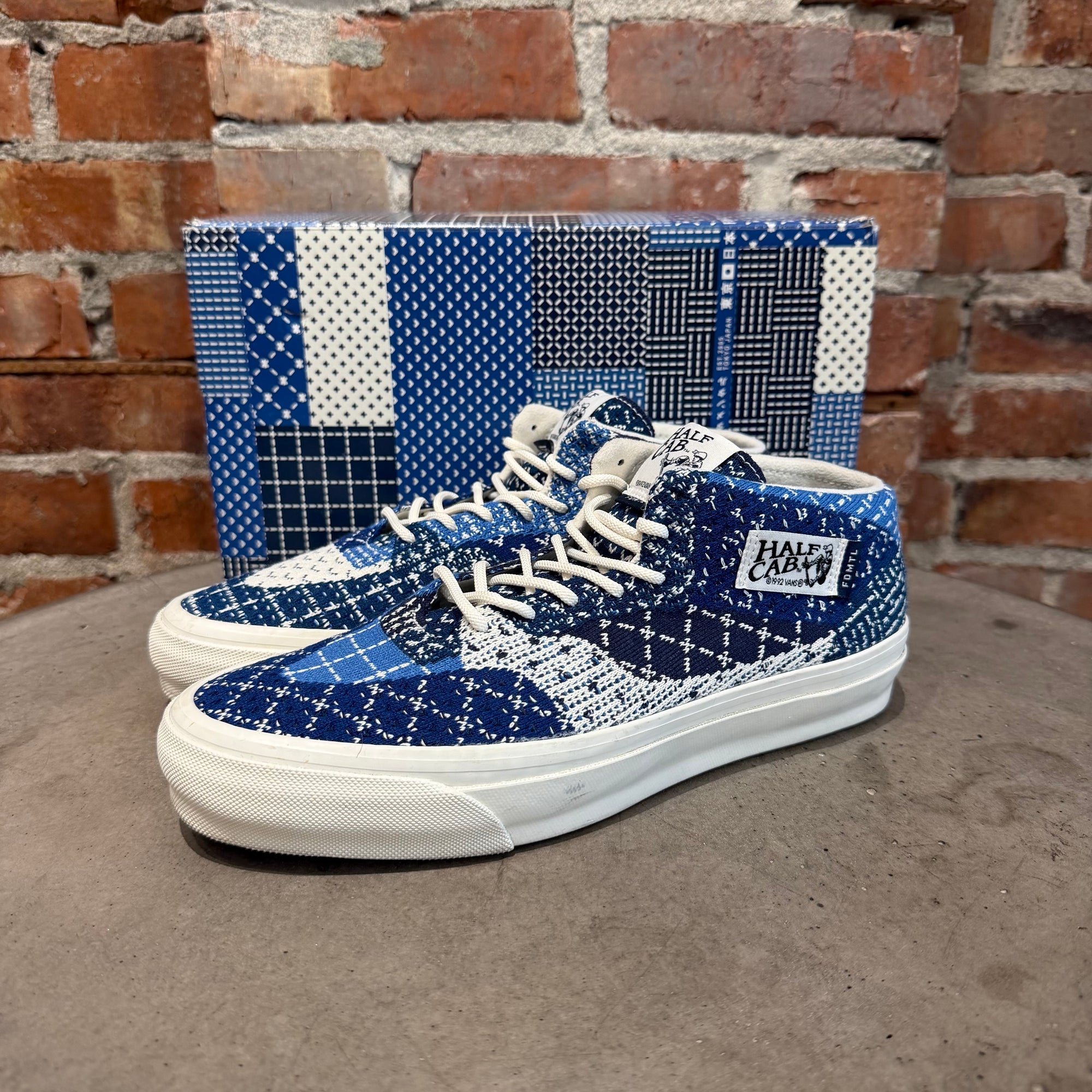 VANS X FDMTL PREMIUM LX SASHIKO HALF CAB SNEAKERS ‘BLUE’