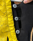 KAPITAL RECONSTRUCTED PATCHWORK SMILEY HOODIE ‘BLACK/YELLOW’