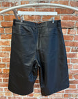 BASKETCASE GALLERY BREACHER LEATHER SHORTS ‘BLACK’